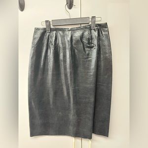 INC Leather Skirt in Black Snakeskin Print